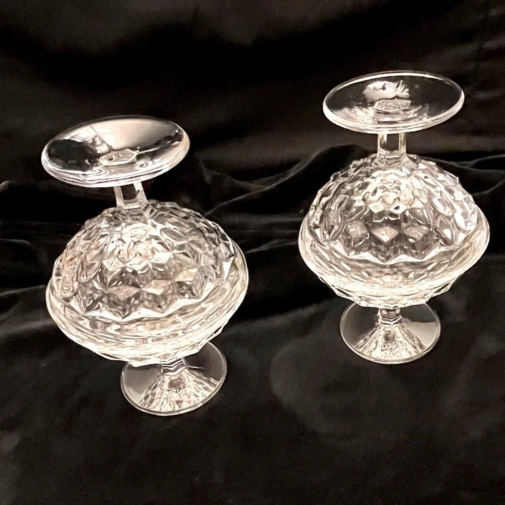Vtg Fostoria American Clear Glass Shiny Champagne Sherbet Dessert Cups Set of 4
